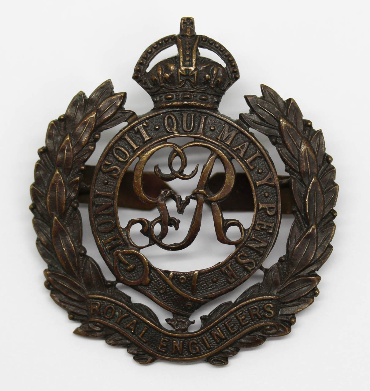 George V Royal Engineers Officer's Service Dress Cap Badge