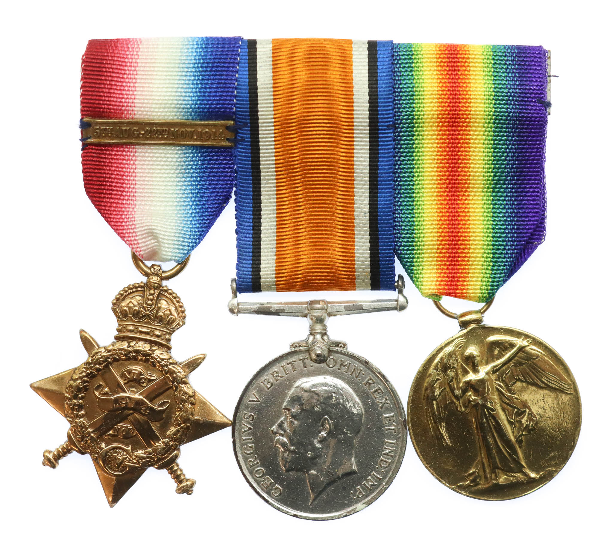 WW1 1914 Mons Star Prisoner of War Medal Trio - Pte. J. Buck, 2nd Bn. Yorkshire Light Infantry - Captured 1/11/14 (Messines)