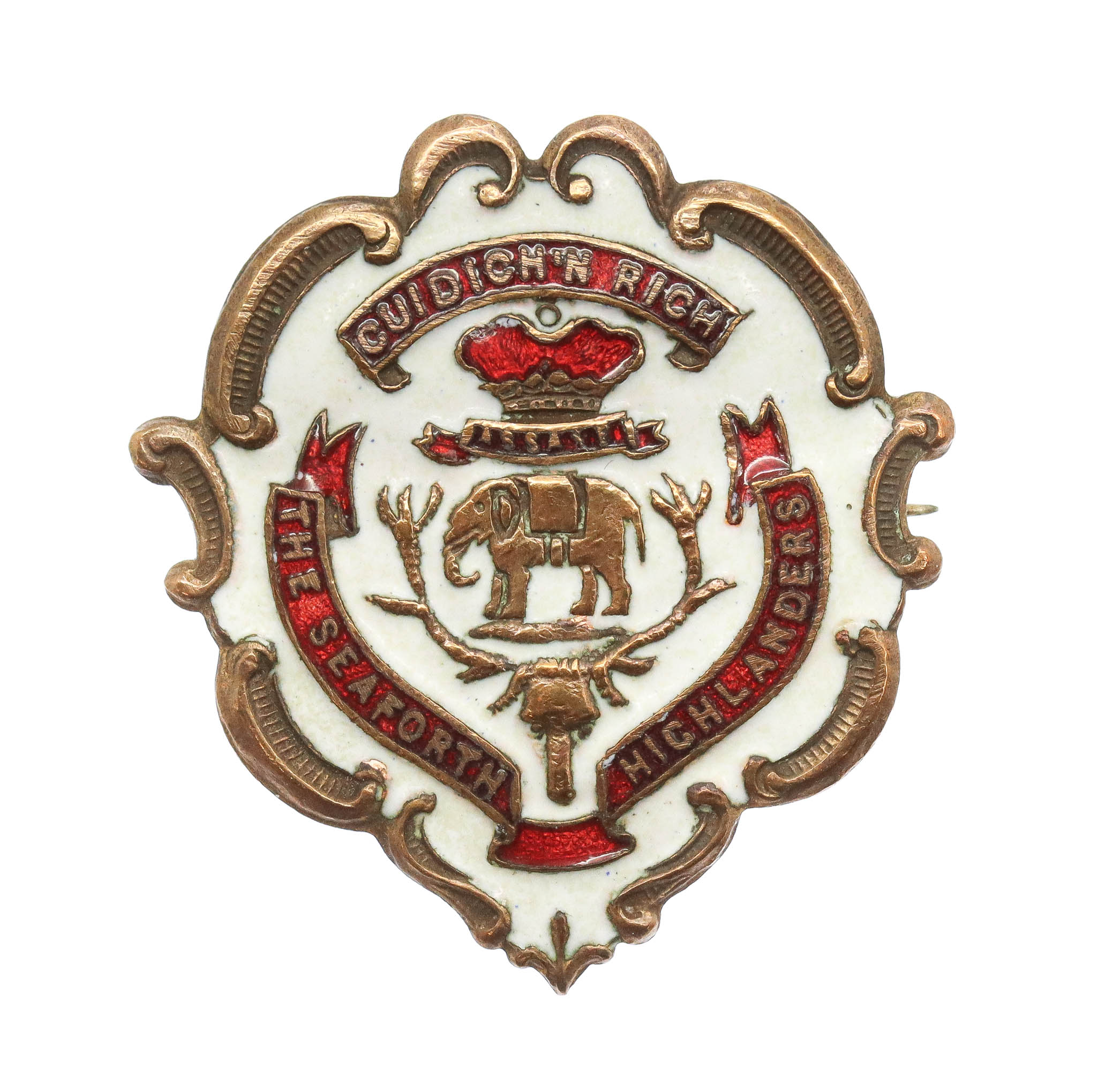 WW1 Seaforth Highlanders Enamelled Sweetheart Brooch