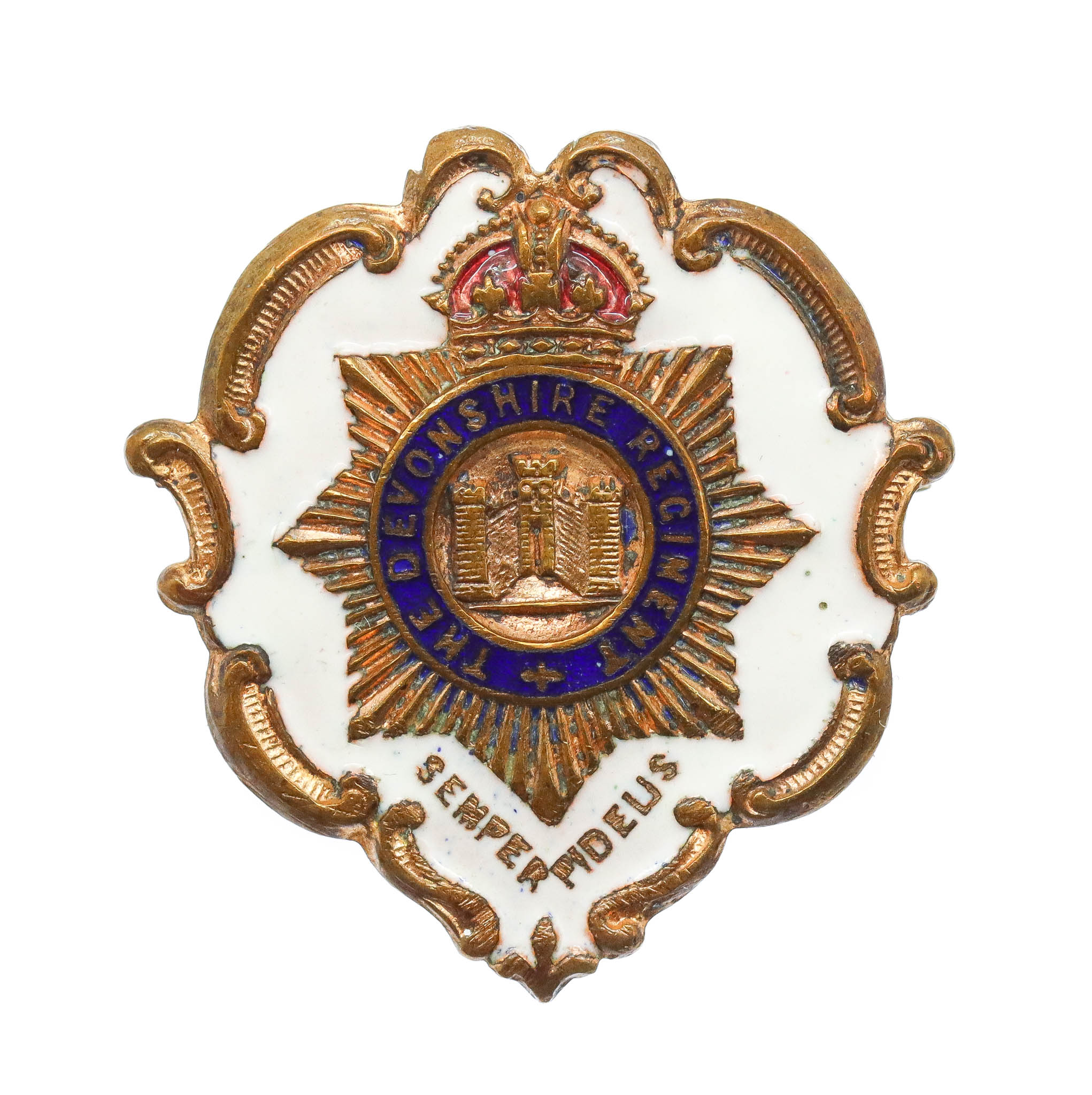 WW1 Devonshire Regiment Enamelled Sweetheart Brooch