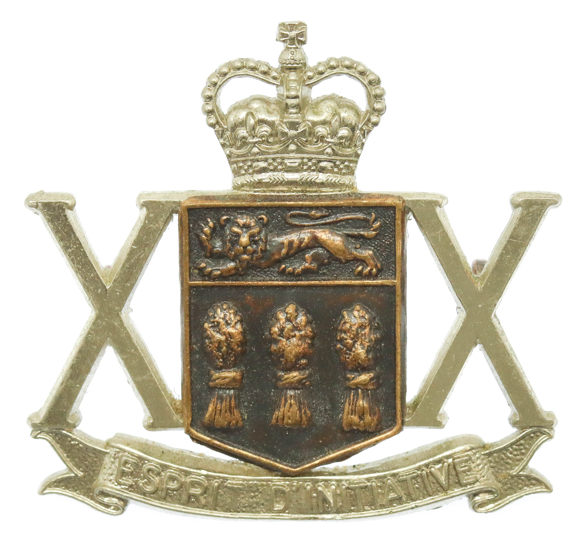 Canadian 20th Saskatchewan Dragoons Cap Badge - Queen's Crown