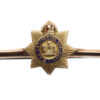 Devonshire Regiment 9ct Gold & Enamel Sweetheart Brooch - King's Crown