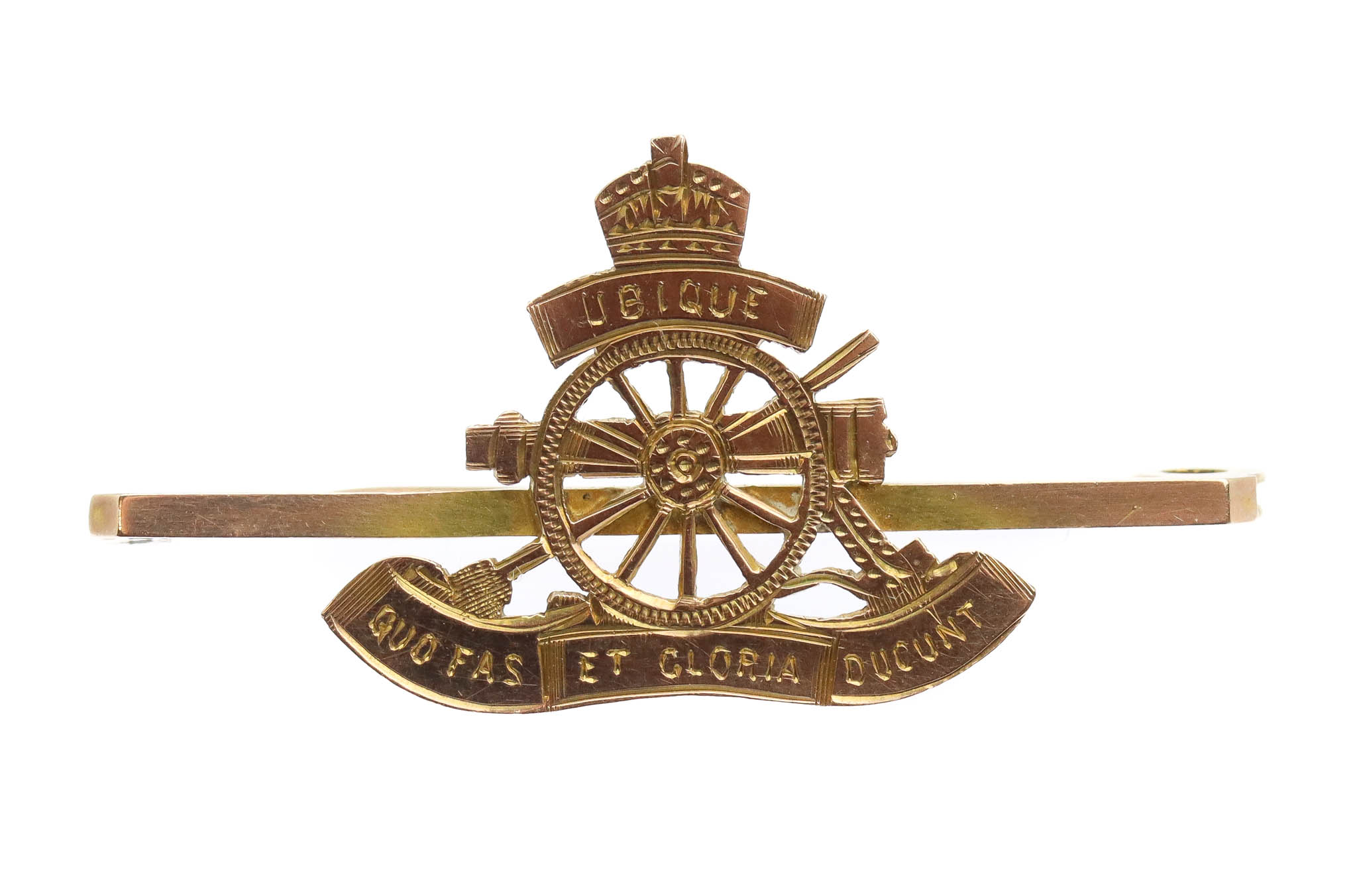 Royal Artillery 9ct Gold Sweetheart Brooch