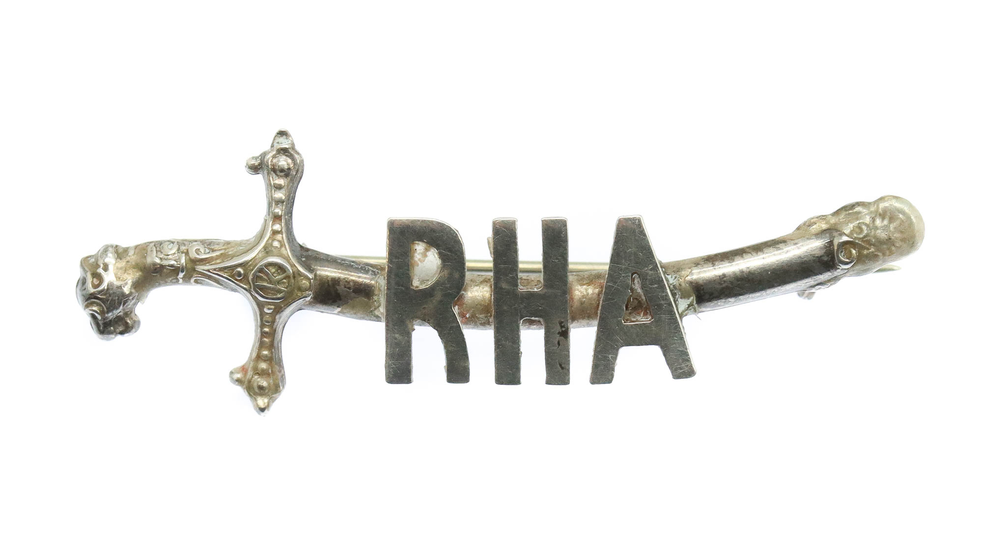 WW1 Royal Horse Artillery R.H.A. 1916 Hallmarked Silver Sword Sweetheart Brooch