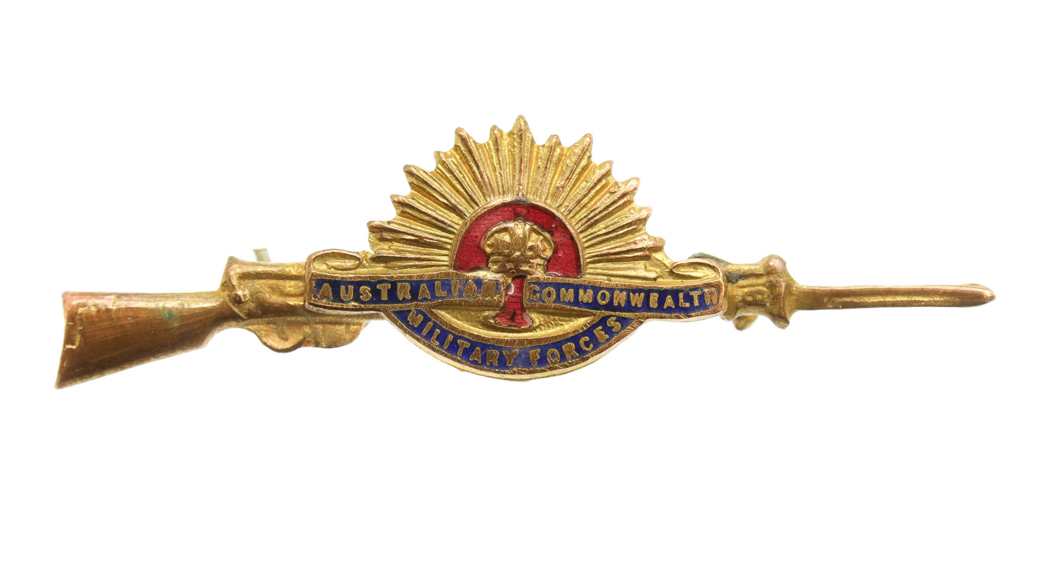 WW1 Australian Commonweath Military Forces Rifle Sweetheart Brooch