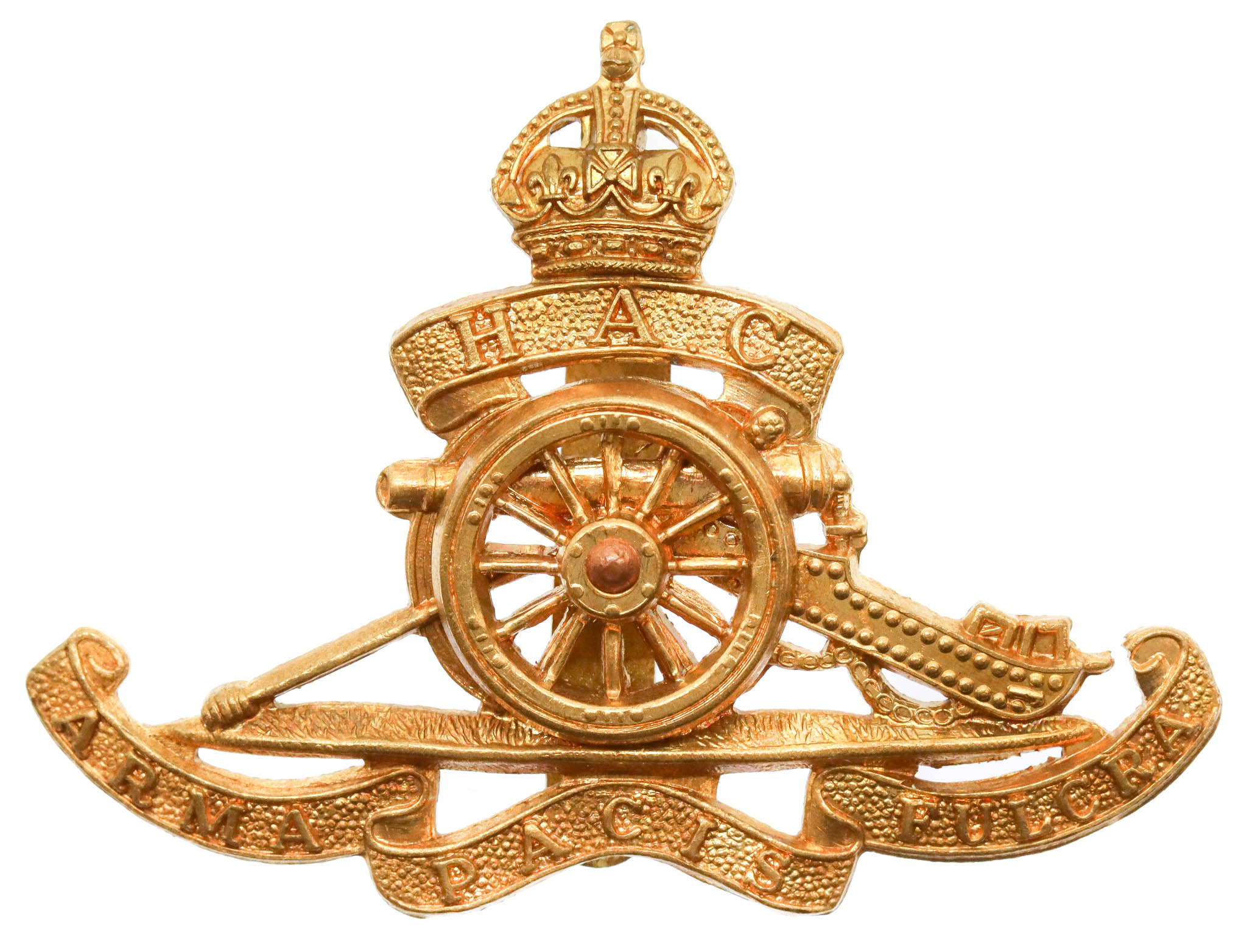 Honourable Artillery Company (H.A.C.) Artillery Cap Badge - King's Crown