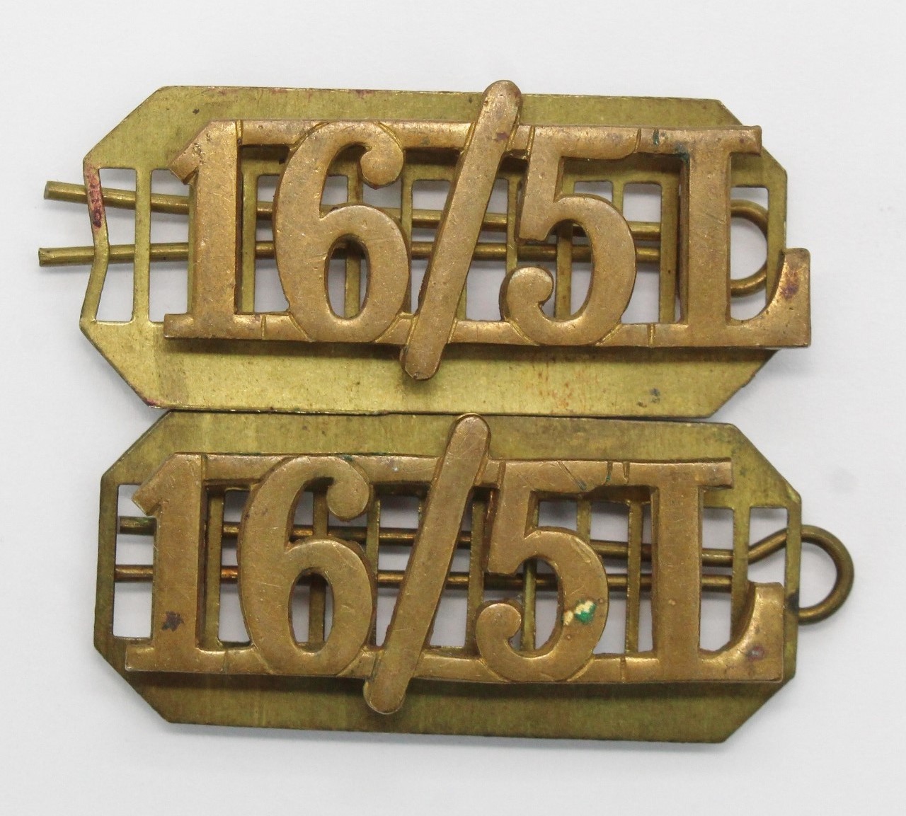 Pair of 16th/5th Queen's Lancers (16/5L) Shoulder Titles