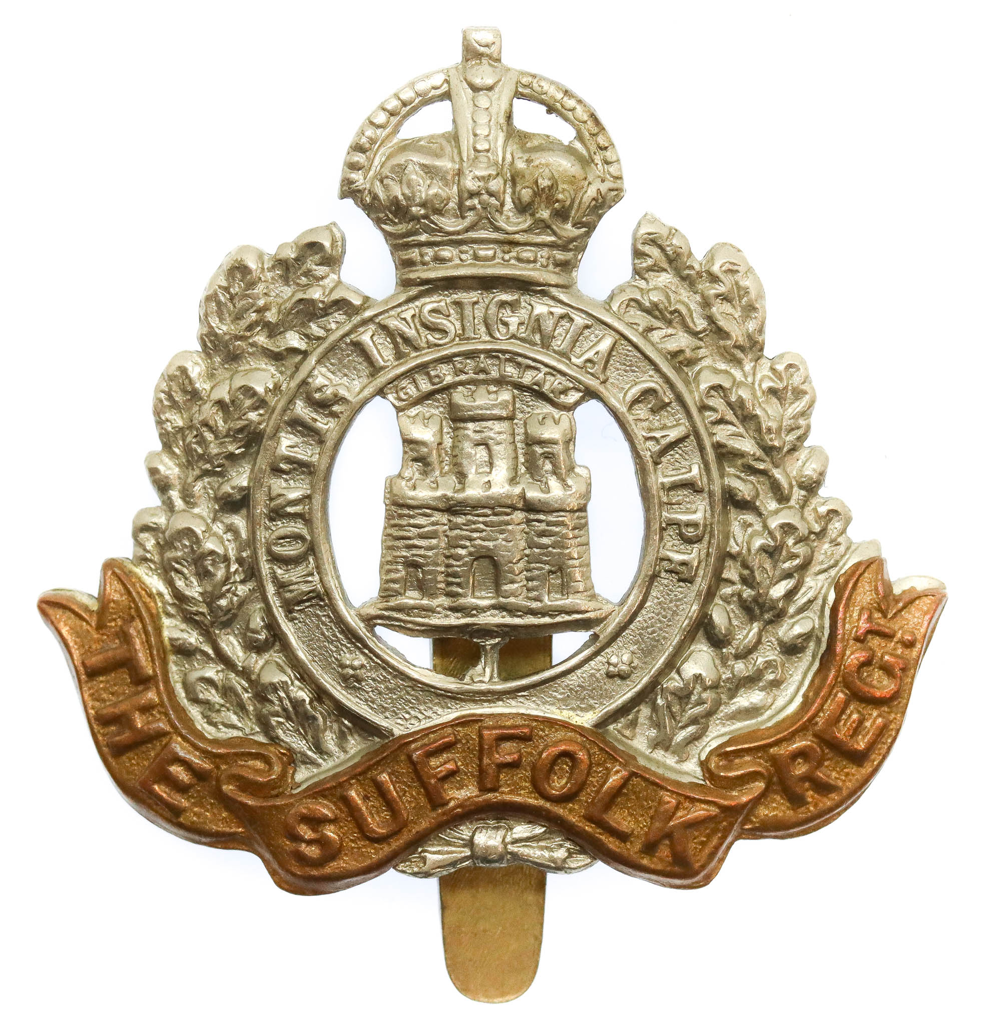 Suffolk Regiment Cap Badge - King's Crown