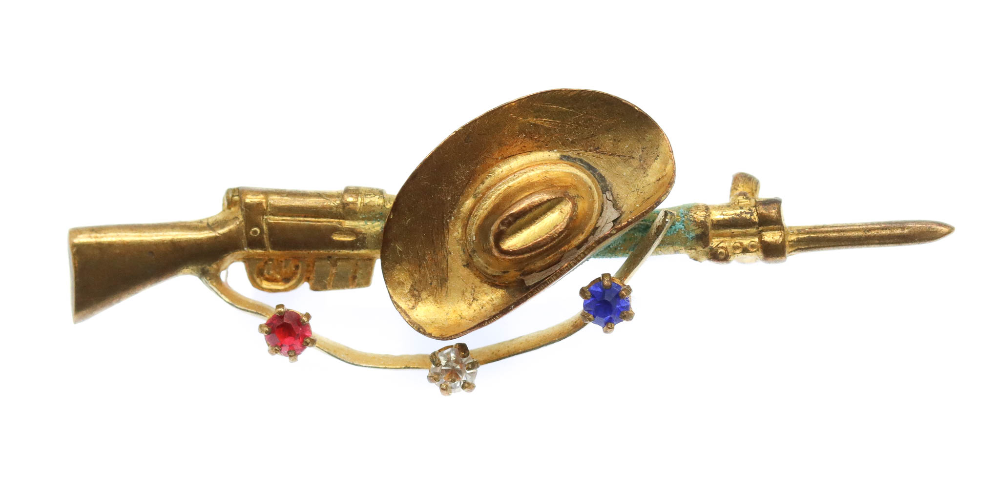 Boer War Patriotic Rifle Slouch Hat Sweetheart Brooch