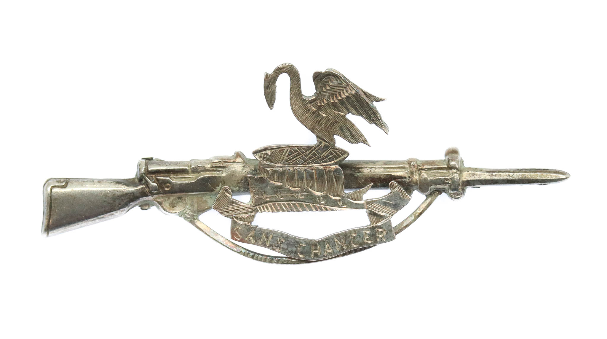 WW1 Liverpool Pals 1915 Hallmarked Silver Rifle Sweetheart Brooch