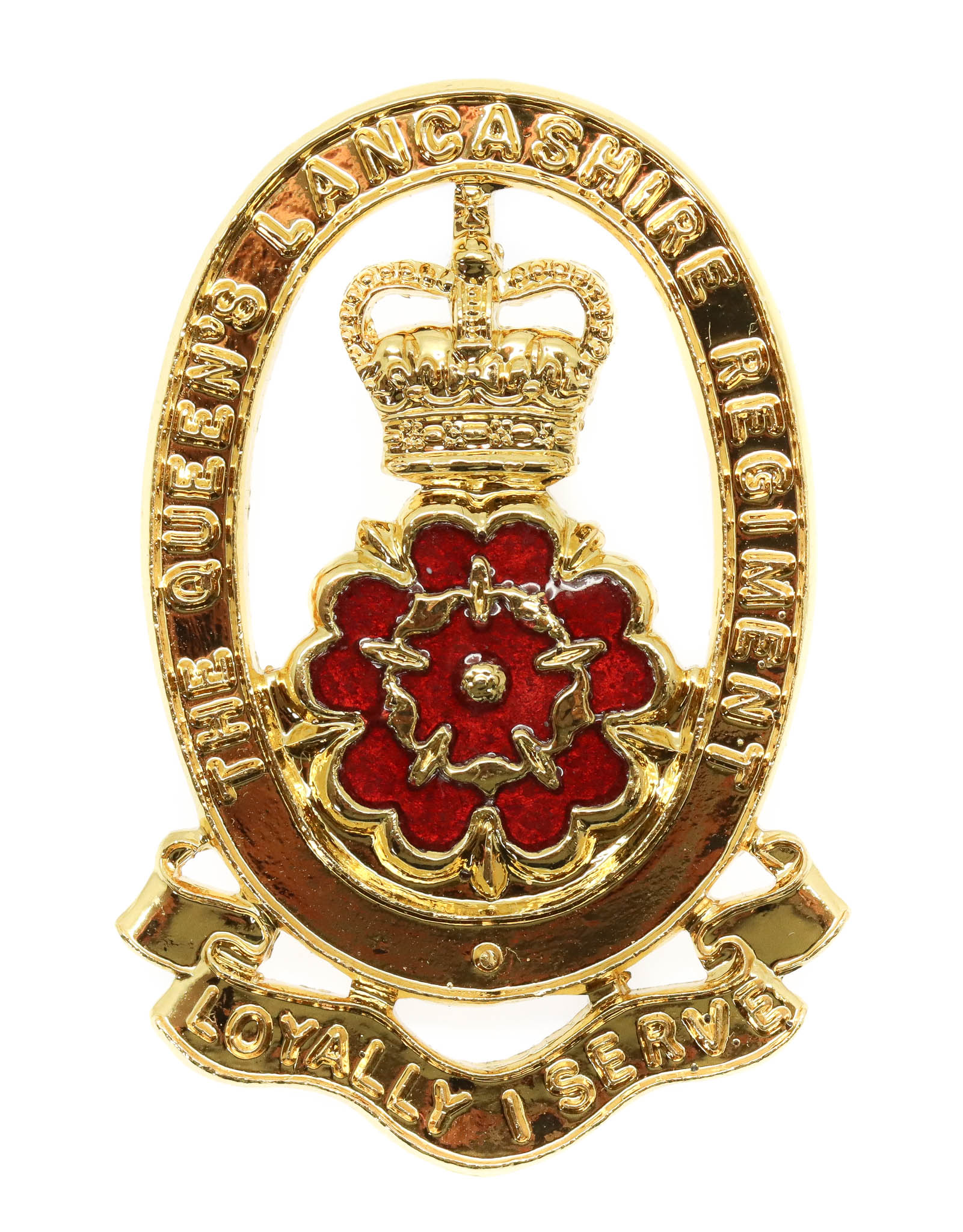 Queen's Lancashire Regiment Metal & Enamel Cap Badge