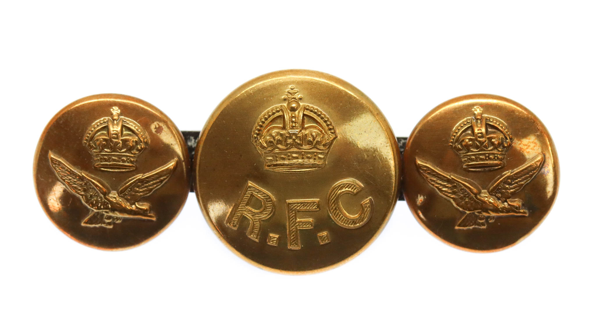 WWI Royal Flying Corps (R.F.C.) Button Sweetheart Brooch
