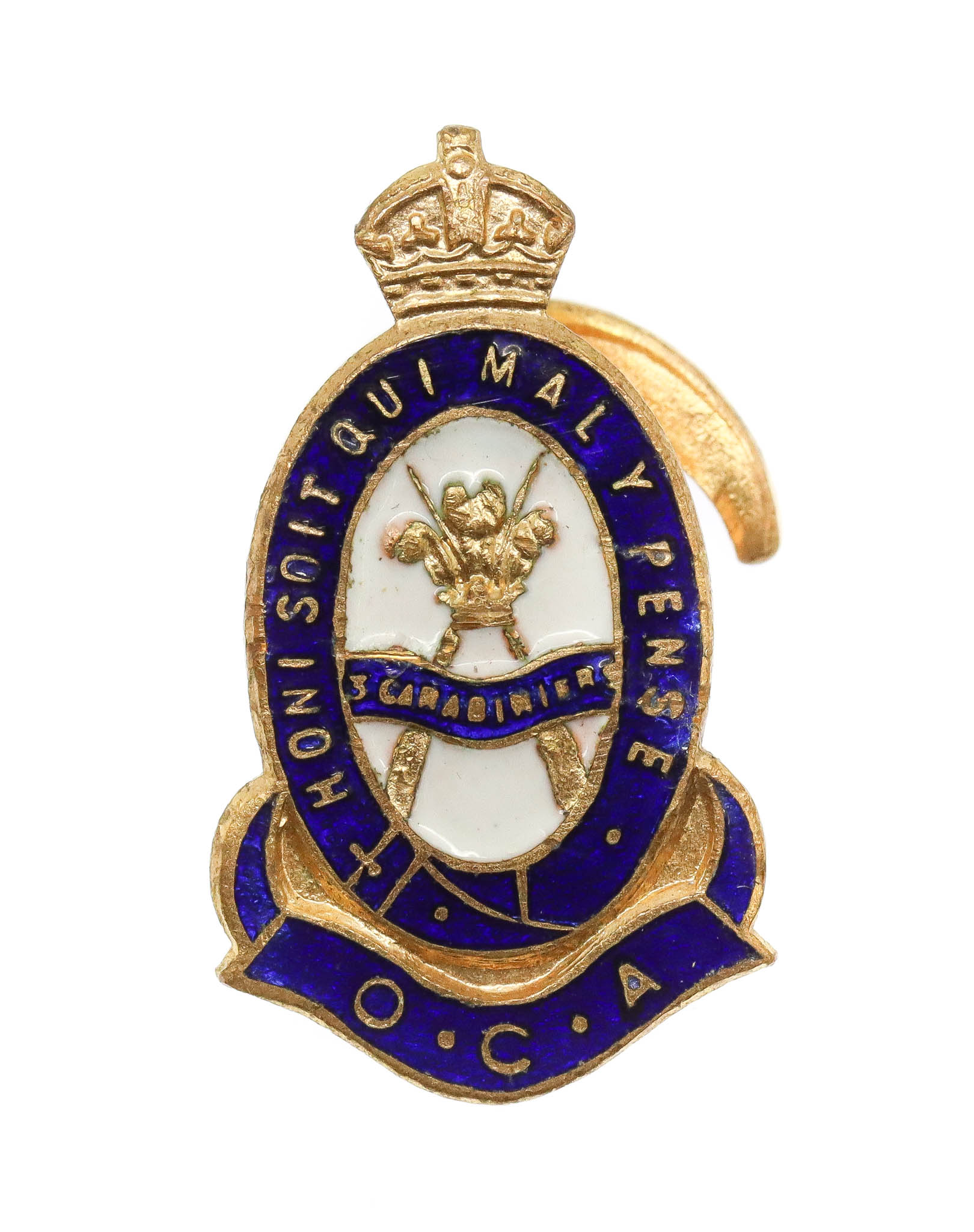 3rd Carabiniers Old Comrades Association Enamelled Lapel Badge - King's Crown
