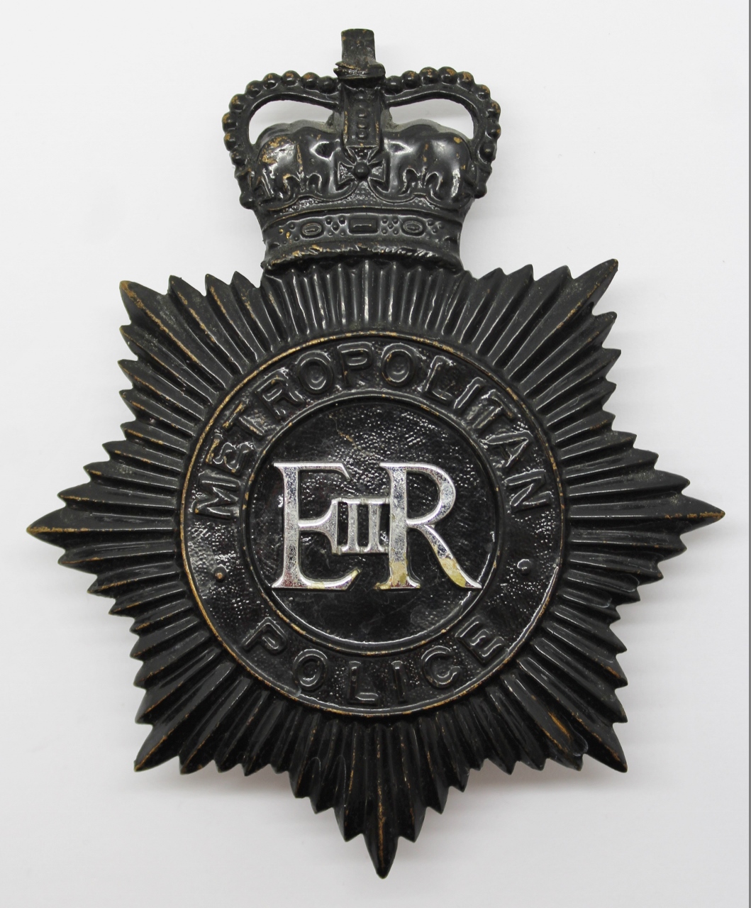 Metropolitan Police Night Helmet Plate - Queen's Crown