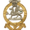 The Queen's Regiment Officer's Silvered & Gilt Cap Badge