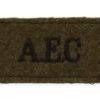 Army Educational Corps (A.E.C.) WW2 Cloth Slip On Shoulder Title