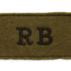 Rifle Brigade (R.B.) Cloth Slip On Shoulder Title