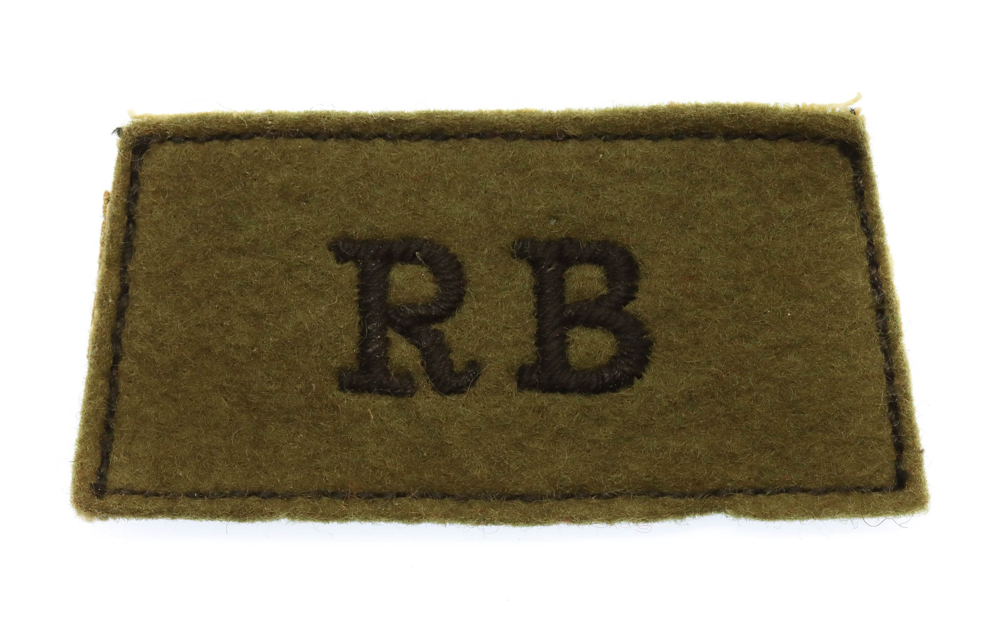 Rifle Brigade (R.B.) Cloth Slip On Shoulder Title