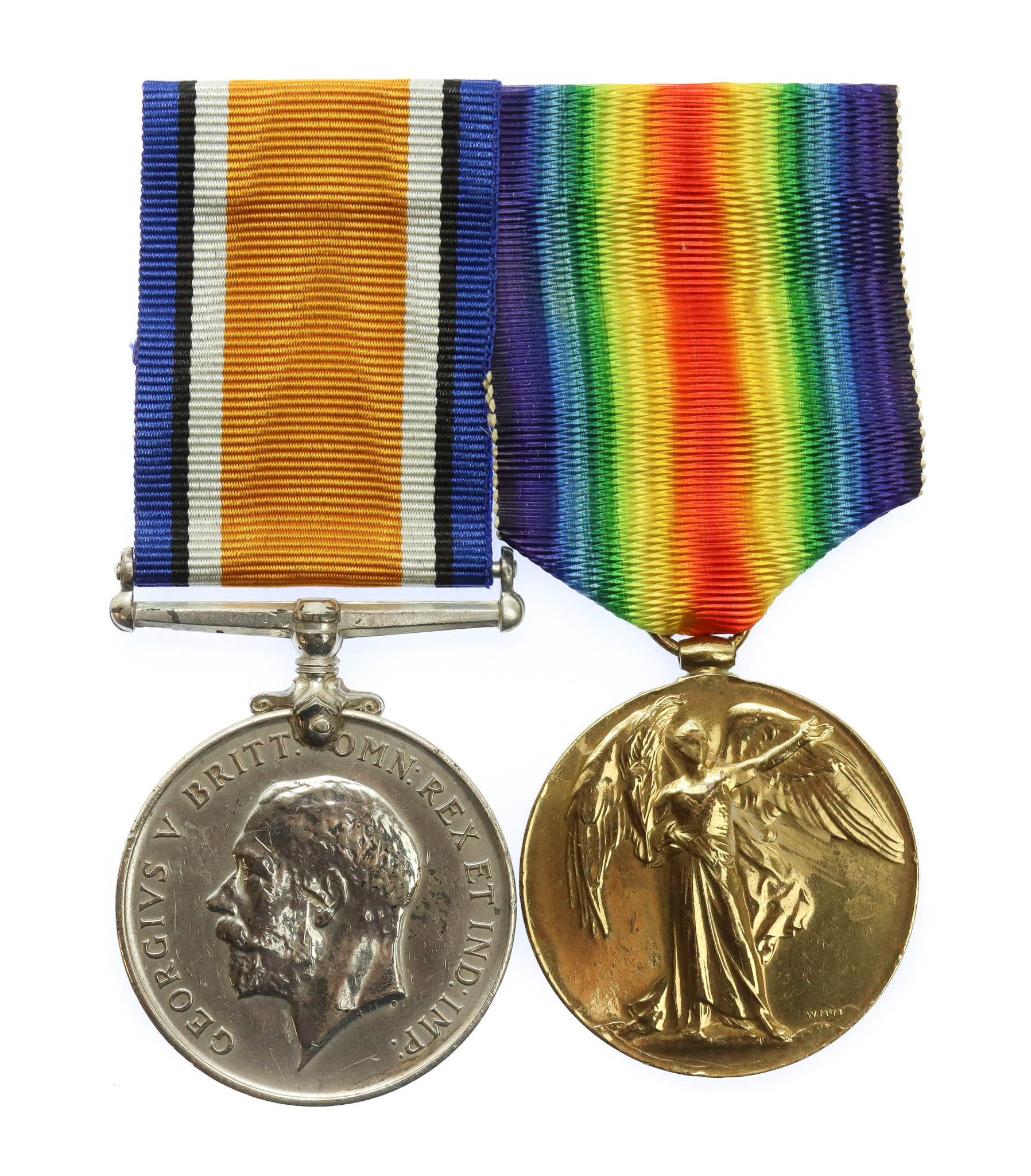 WW1 British War & Victory Medal Pair - Pte. W. Binns, East Surrey Regiment