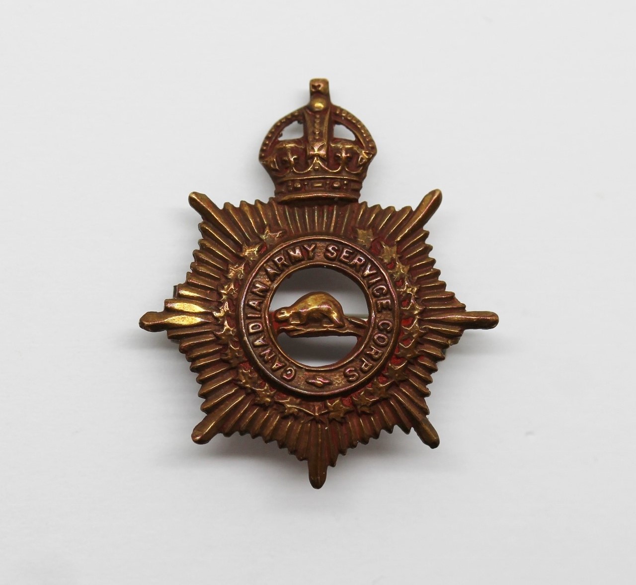 Canadian Army Service Corps Sweetheart Brooch - King's Crown