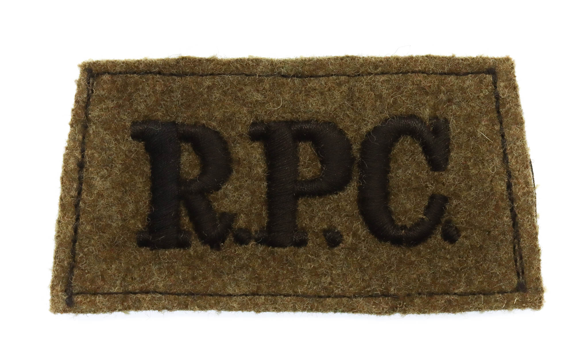 Royal Pioneer Corps (R.P.C.) Cloth Slip On Shoulder Title