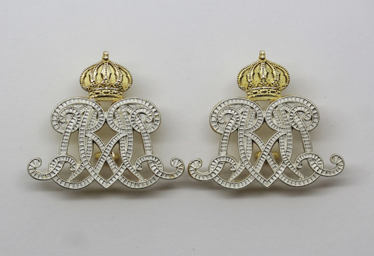 Pair of Royal Lancers Officer's Collar Badges