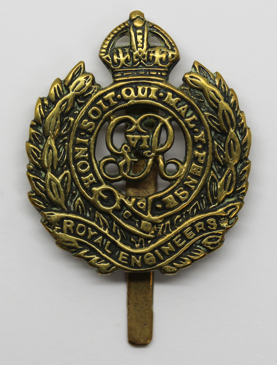 George VI Royal Engineers Locally Made Cast Cap Badge
