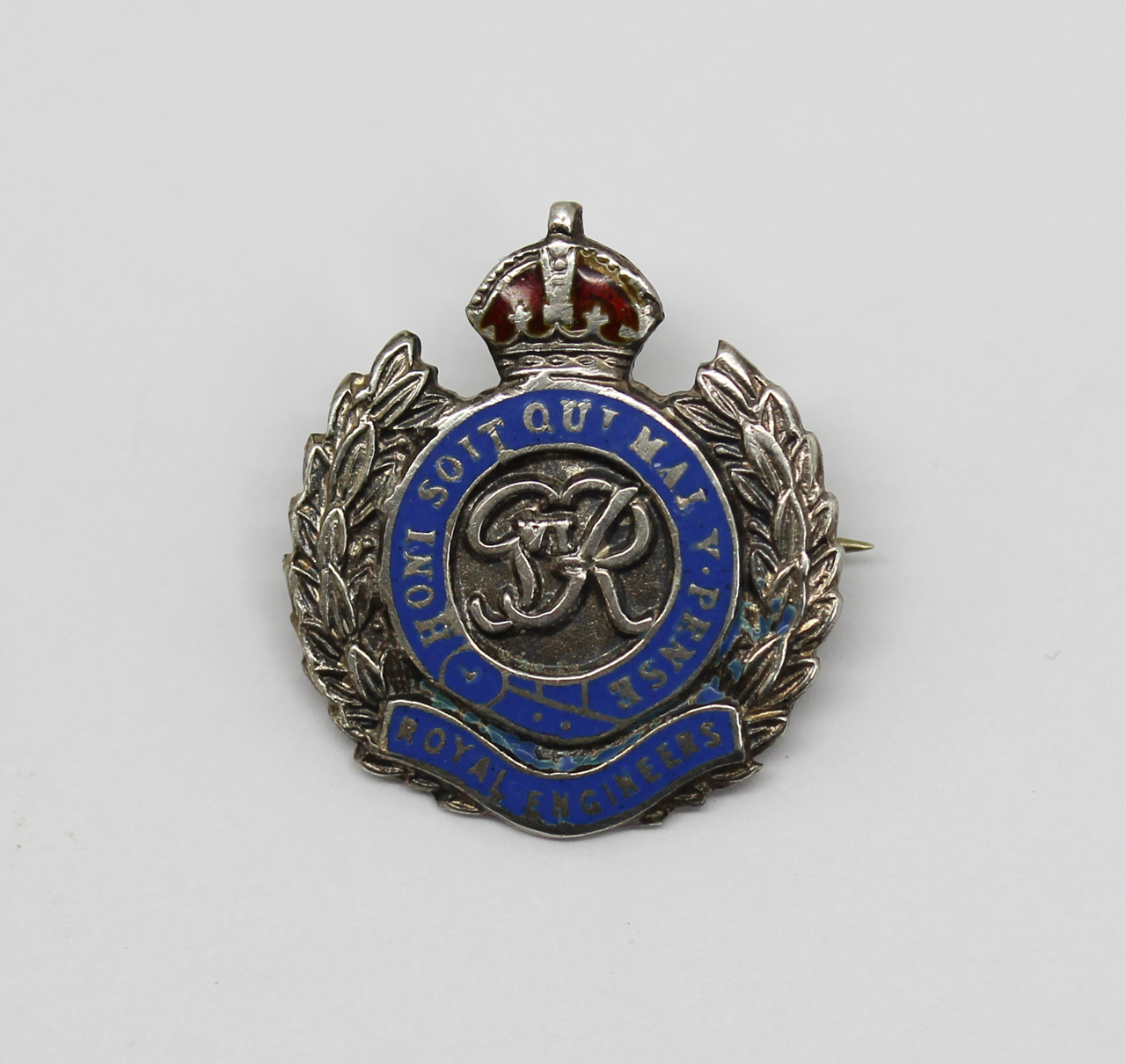 George VI Royal Engineers Enamelled Sweetheart Brooch
