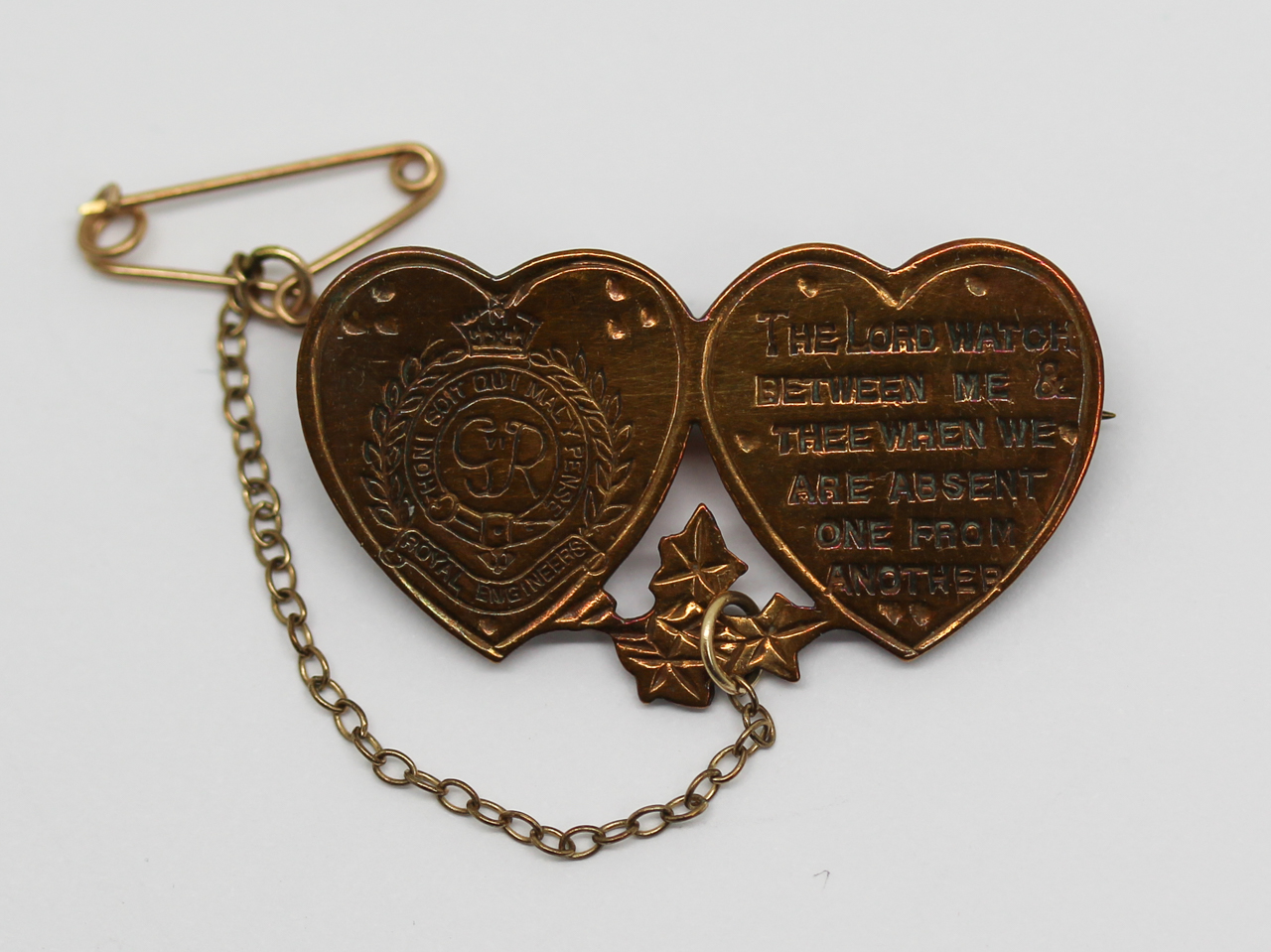 WW2 Royal Engineers Mizpah Hearts Sweetheart Brooch