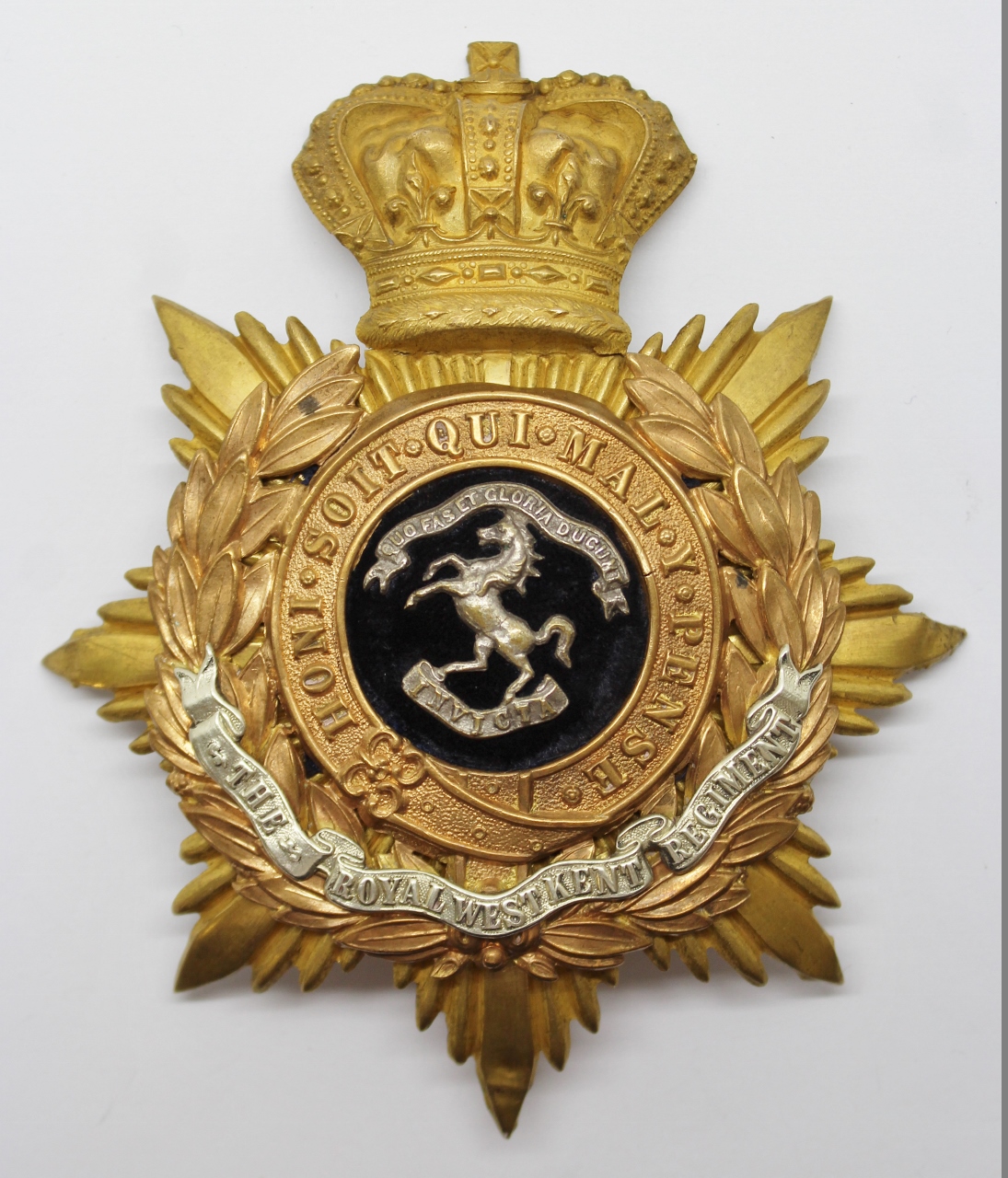 Victorian Royal West Kent Regiment Officer's Helmet Plate