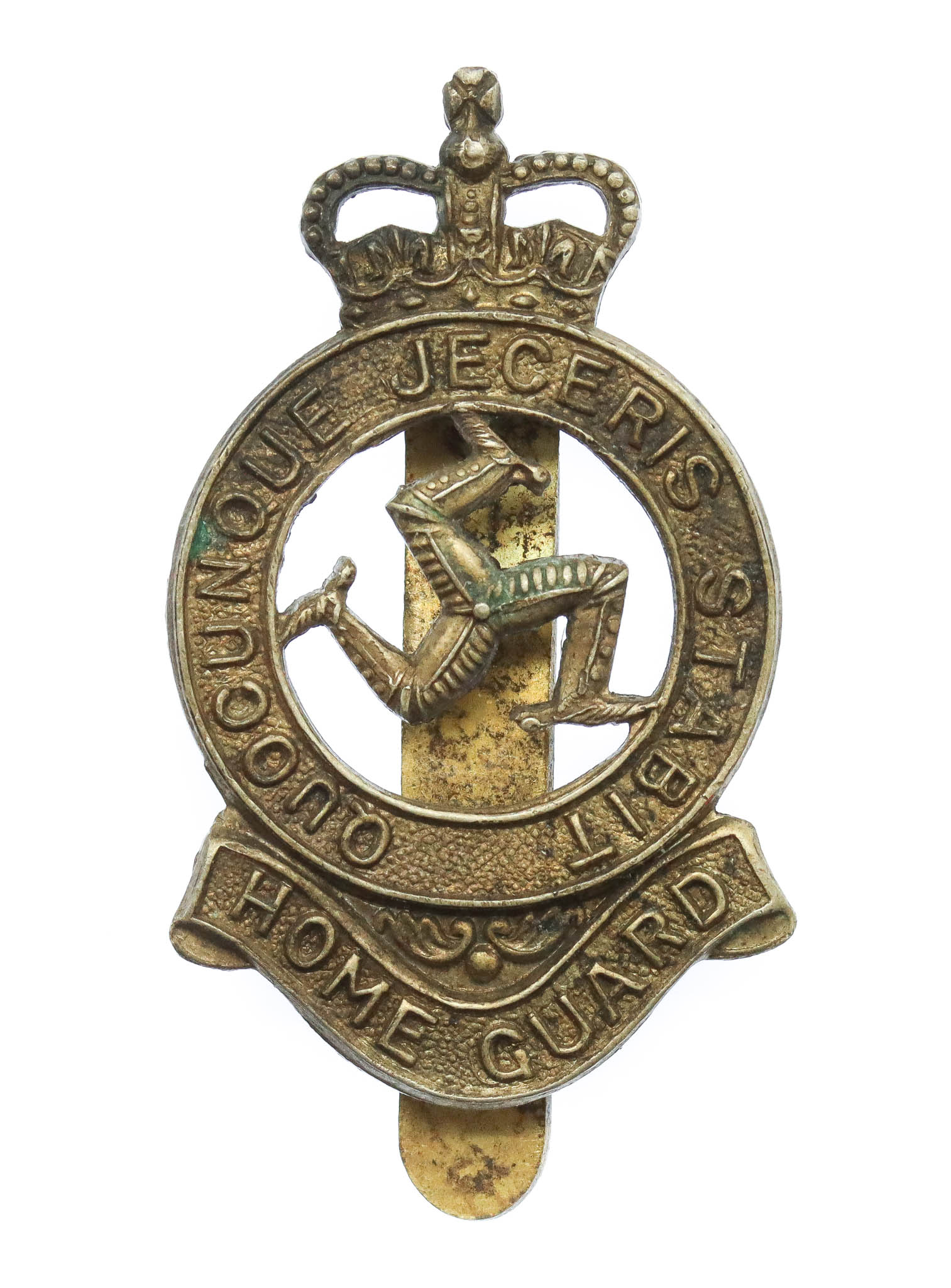 Isle of Man Home Guard Cap Badge - Queen's Crown