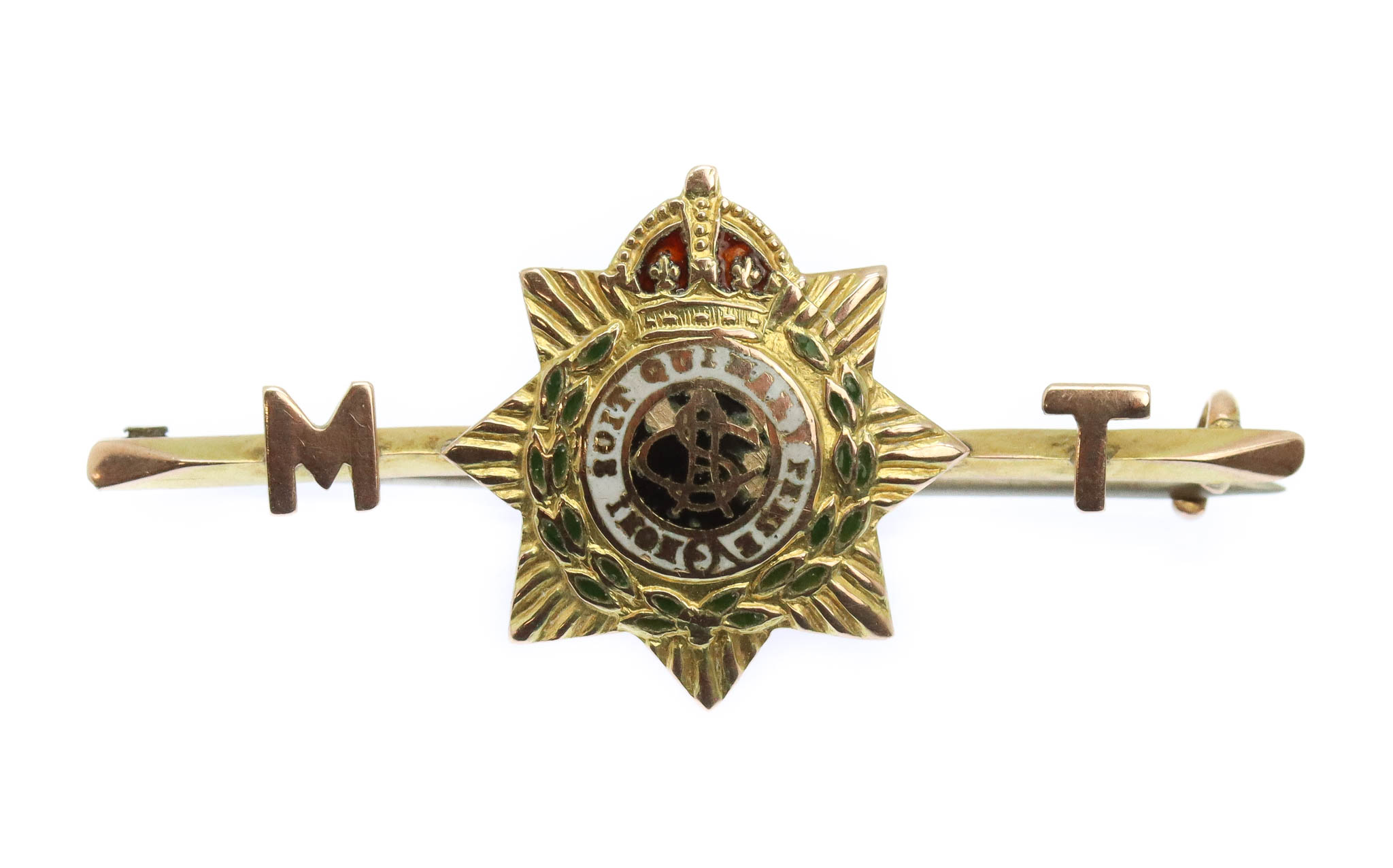 WW1 Army Service Corps (A.S.C.) Mechanical Transport Companies 1915 9ct Hallmarked Gold Sweetheart Brooch