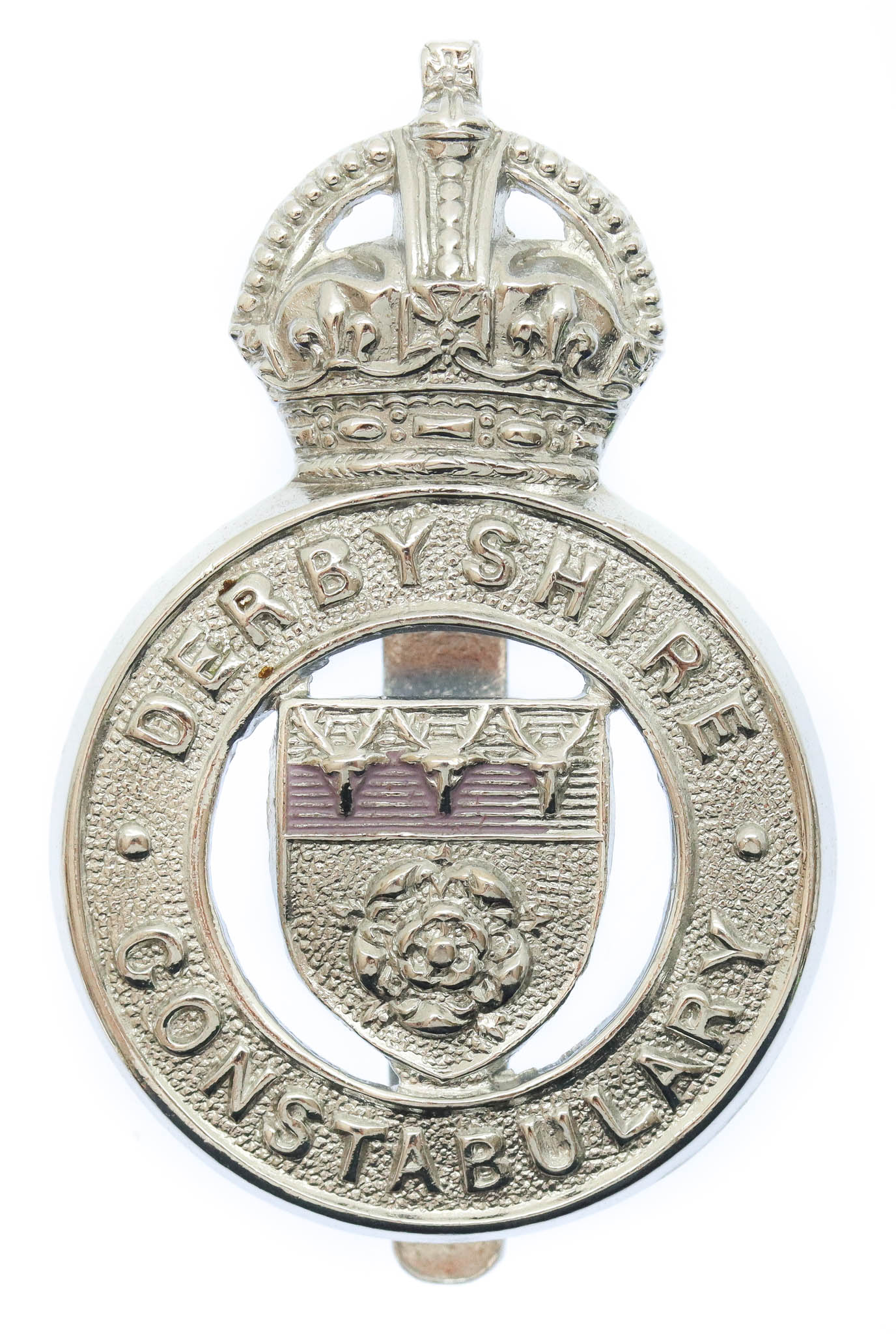 Derbyshire Constabulary Cap Badge - King's Crown