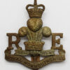 Royal Monmouthshire Royal Engineers Bi-metal Cap Badge - Queen's Crown