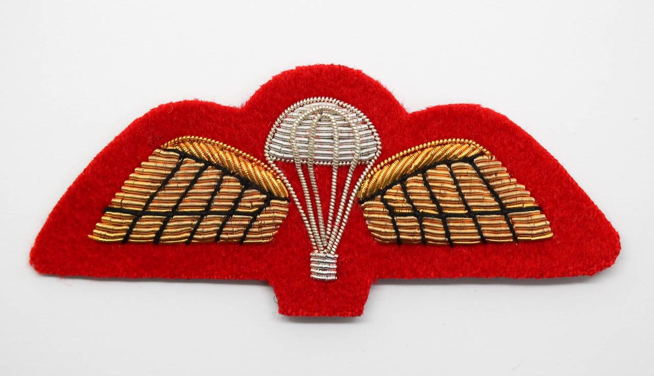 British Army Bullion Dress Parachute Wings (Red Backing)