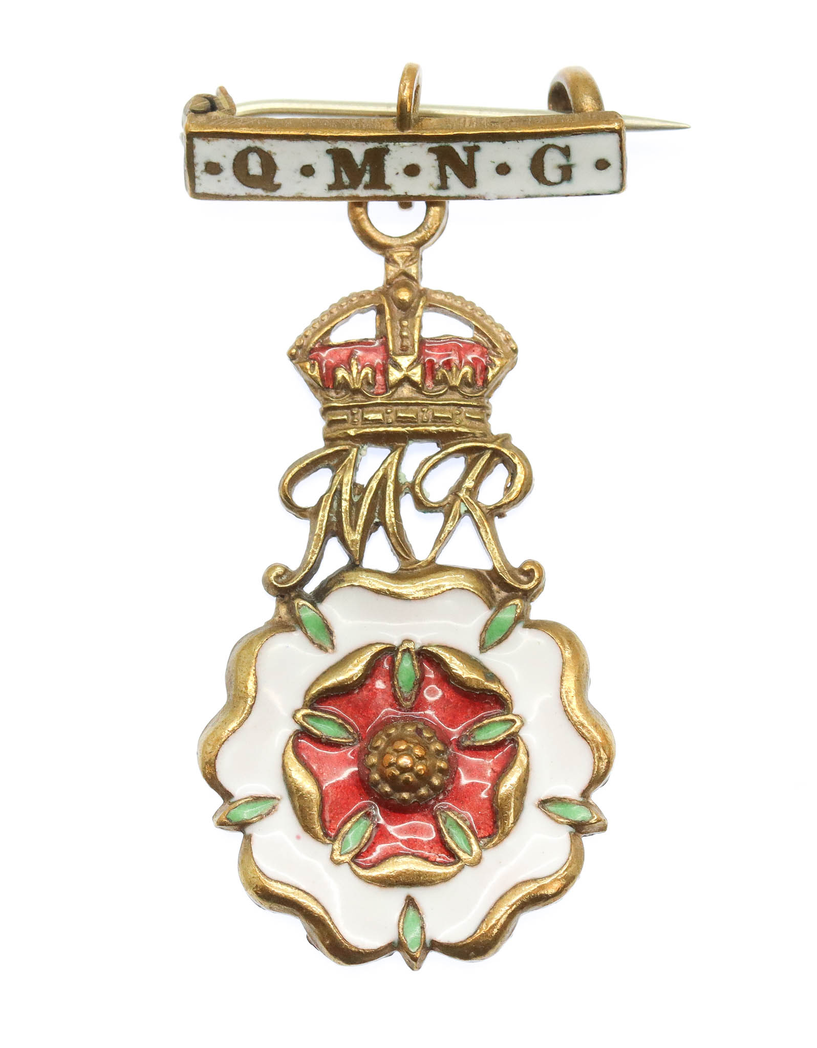 WW1 Queen Mary's Needlework Guild (Q.M.N.G.) Workers Enamelled Badge