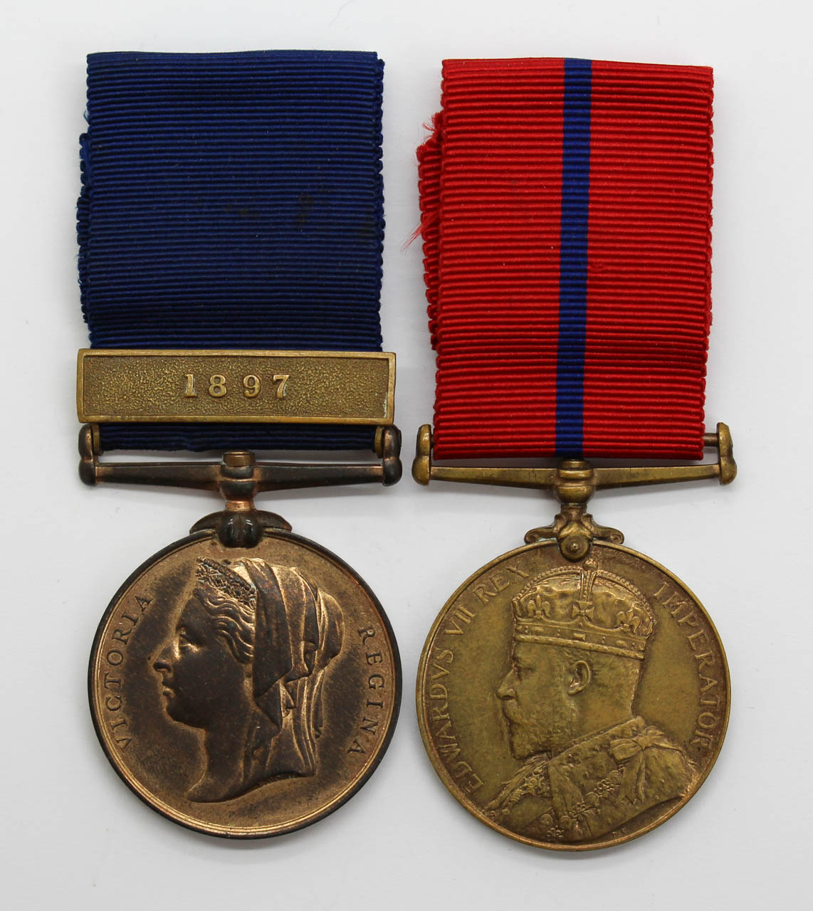 1887 Police Jubilee Medal (Clasp - 1897) and 1902 Police Coronation Medal - PC. T. Guest, X Division (Kilburn), Metropolitan Police