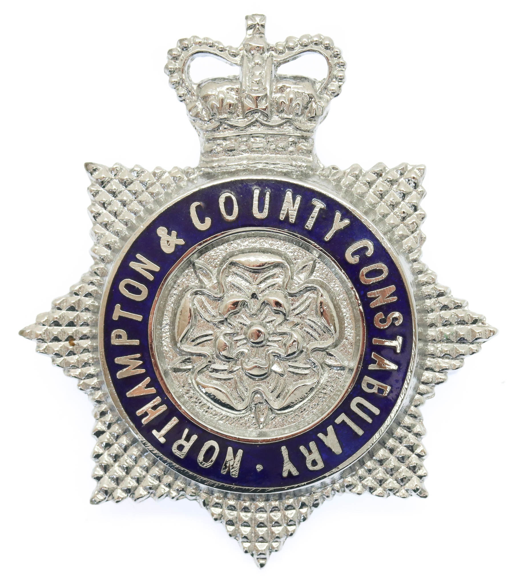Northampton & County Constabulary Senior Officer's Enamelled Cap Badge - Queen's Crown