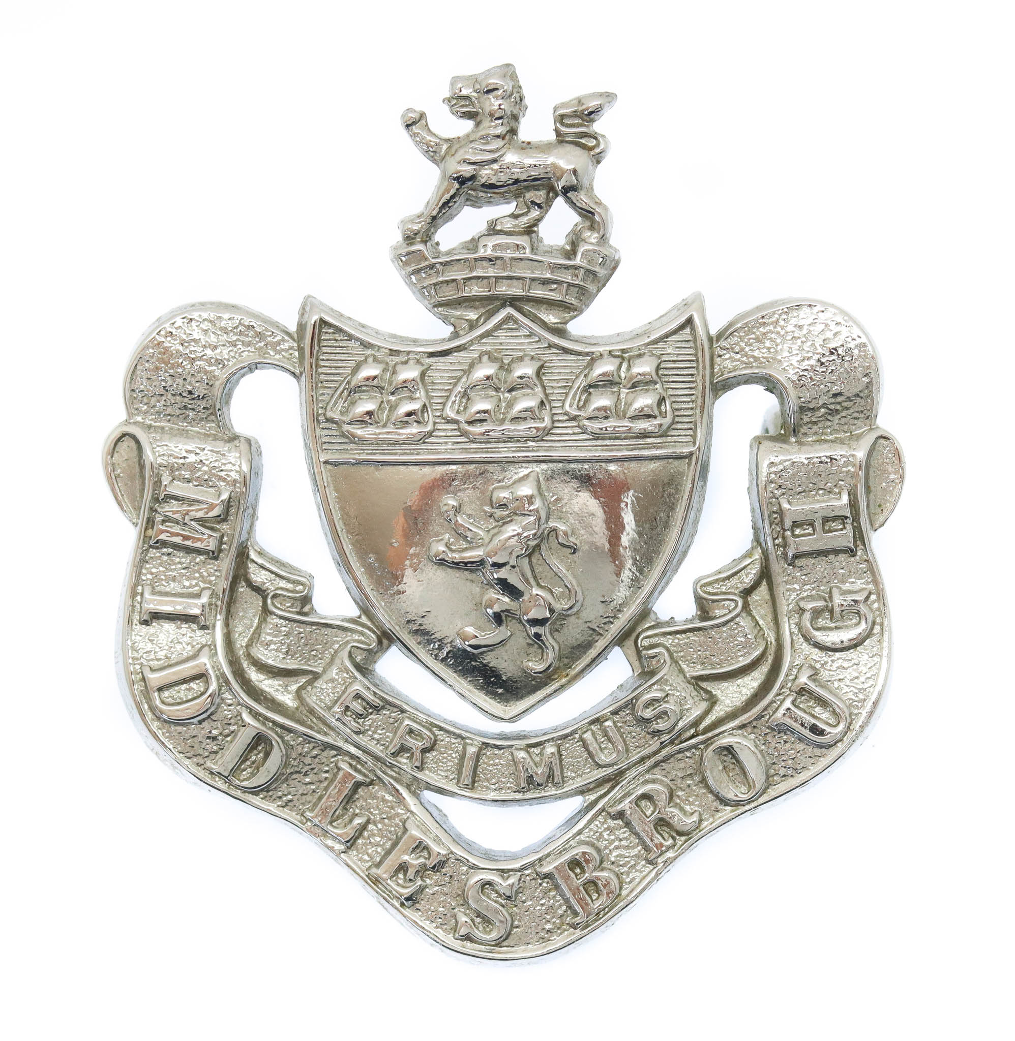 Middlesbrough Borough Police Coat of Arms Helmet Plate