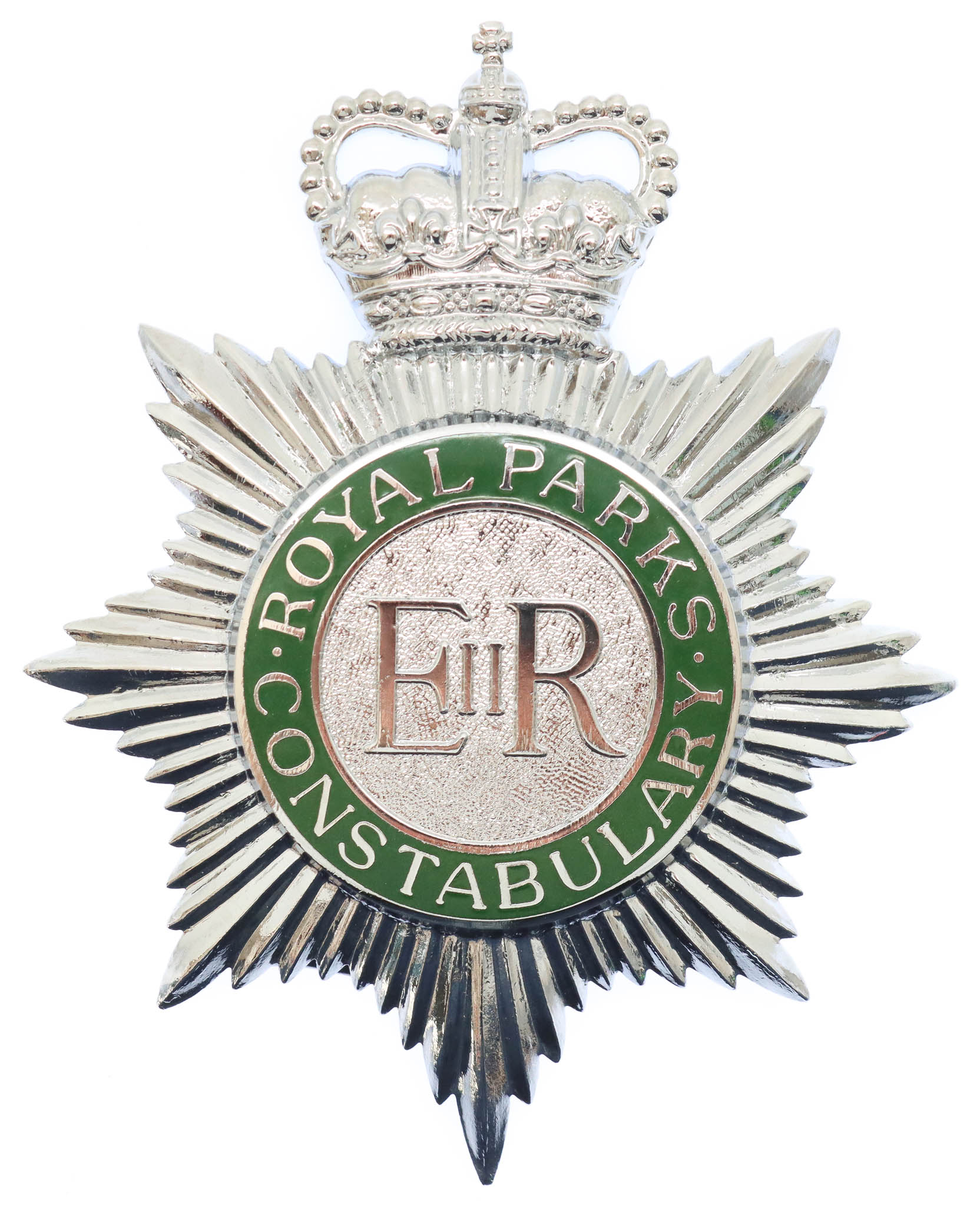 Royal Parks Constabulary Enamelled Helmet Plate - Queen's Crown