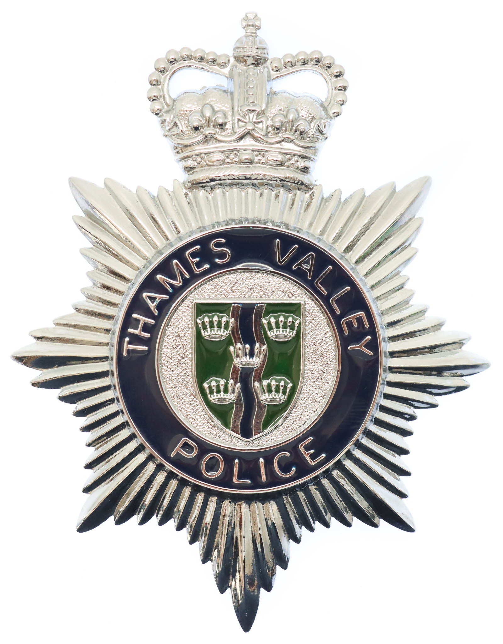 Thames Valley Police Enamelled Helmet Plate - Queen's Crown