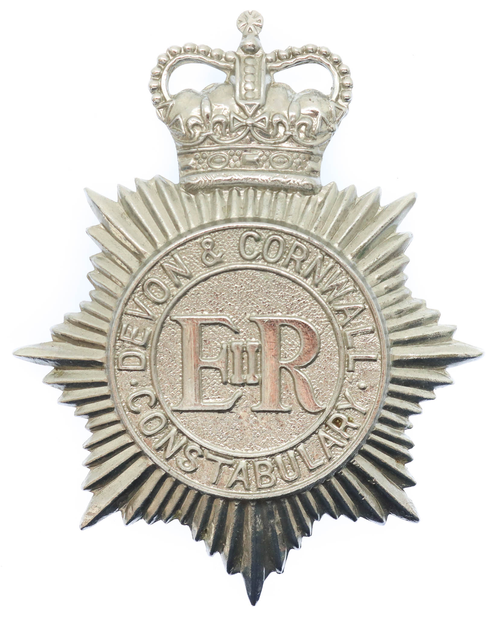 Devon & Cornwall Constabulary Helmet Plate - Queen's Crown