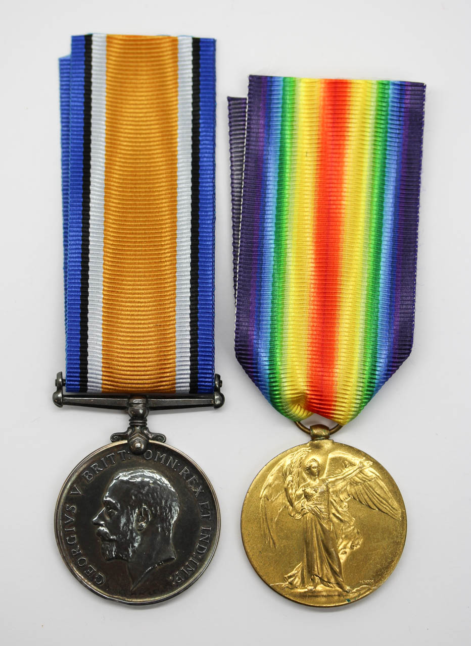 WW1 British War & Victory Medal Pair - Pte. J.H. Dawes, 8th Bn. King's Own Yorkshire Light Infantry