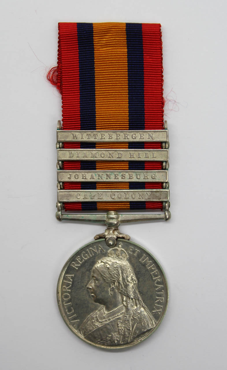 Queen's South Africa Medal (Clasps - Cape Colony, Johannesburg, Diamond Hill, Wittebergen) - Pte. A. Burns, Gordon Highlanders - Died 19/5/01 (Pretoria)