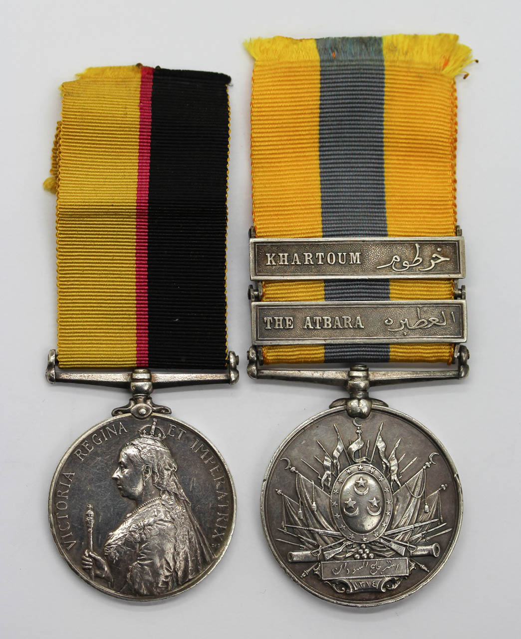 Queen's Sudan & Khedives Sudan (Clasps - The Atbara, Khartoum) Medal Pair - Pte. D. Brannack, 1st Bn. Lincolnshire Regiment