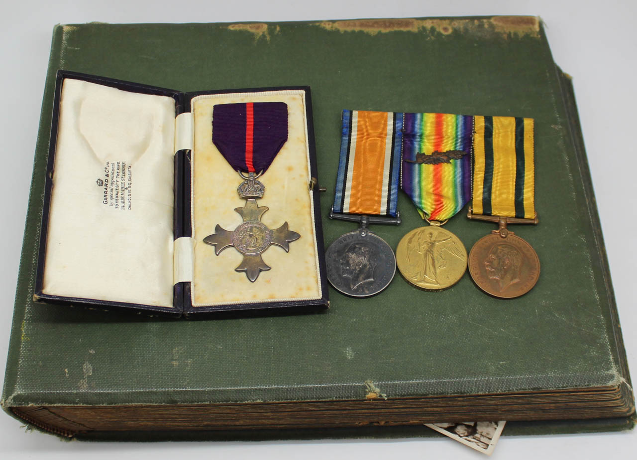 WW1 'Siberian Expedition' Mentioned in Despatches OBE (Military), British War, Victory and Territorial Force War Medal Group of Four with Interesting Photo Album - Capt. W.D. Price, 9th (Cyclist) Bn. Hampshire Regiment