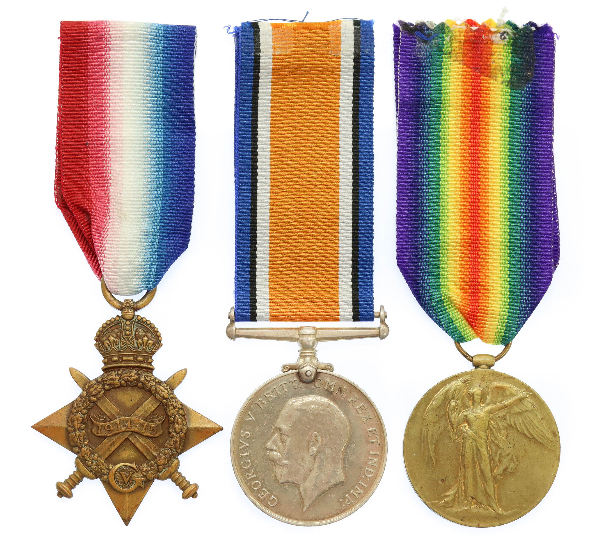 WW1 1914-15 Star Medal Trio - Pte. F. Bishop, Manchester Regiment
