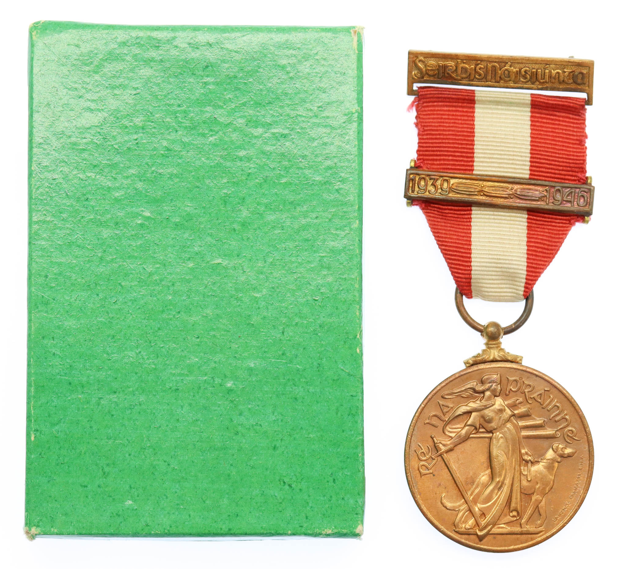 Irish 1939-46 Emergency Service Medal (Na Caomnoiri Aitiula) with 1939-46 Bar