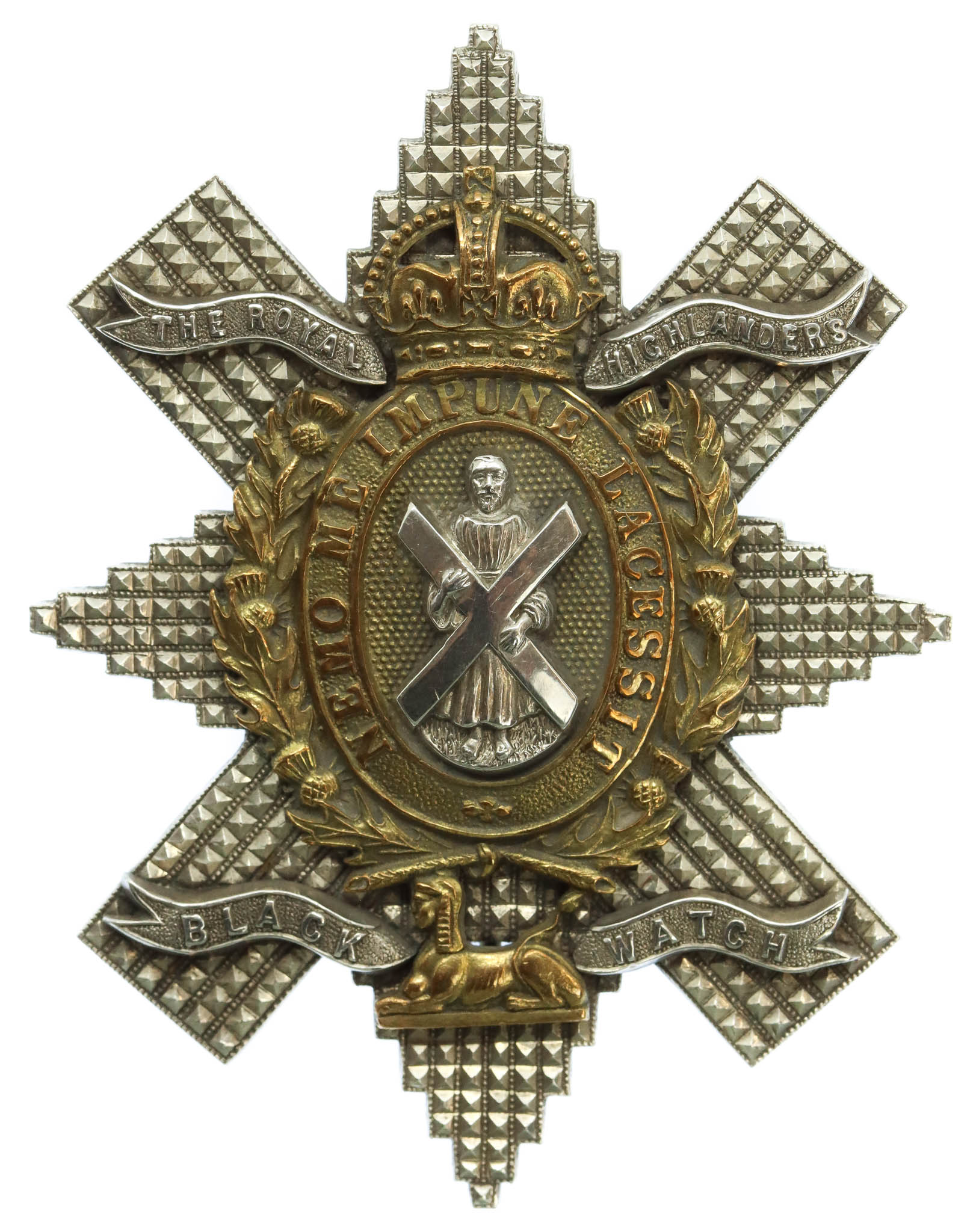 Black Watch (The Royal Highlanders) Officer's Glengarry Badge - King's Crown
