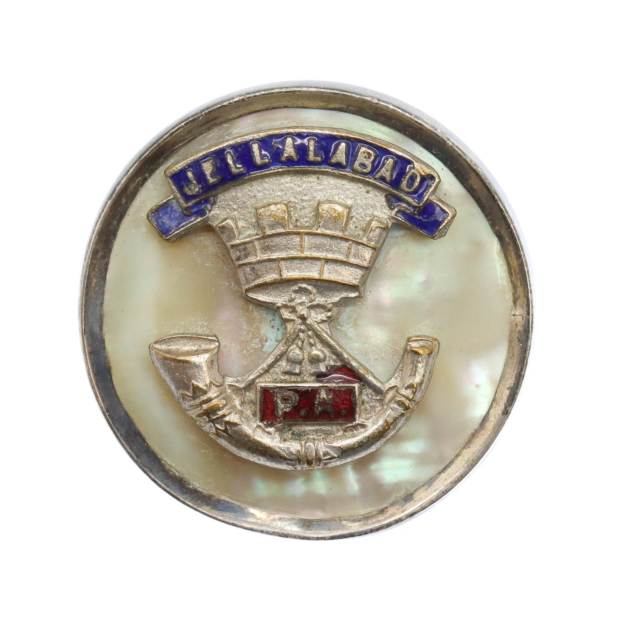 Somerset Light Infantry Mother of Pearl and Silver Rim Sweetheart Brooch